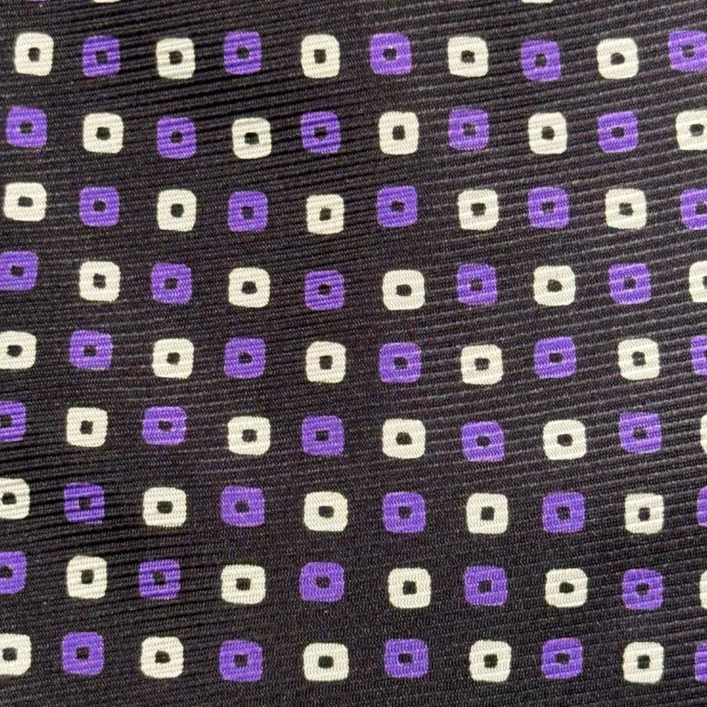 Mens‎ Tie | Lauren Ralph Lauren | Purple White Geometric Square Silk Black 2026